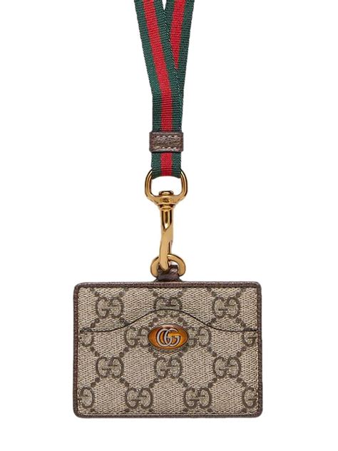 gucci id case with strap|Gucci GG Emblem card case with strap.